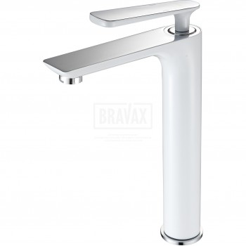 F1052-56 Смеситель для раковины высокий белый. F1052-56 Смеситель для раковины высокий белый.