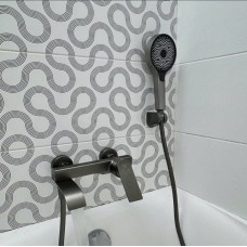 Смеситель для ванны ViEiR V343531-G, каскадный поворотный излив, Оружейная сталь