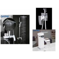 Комплект Душевая система Gappo G2407-8 + Смеситель для умывальника Gappo G1007-8 + Встраиваемый гигиенический душ Gappo G7207-8, Белый-Хром Комплект Душевая система Gappo G2407-8 + Смеситель для умывальника Gappo G1007-8 + Встраиваемый гигиенический душ Gappo G7207-8, Белый-Хром