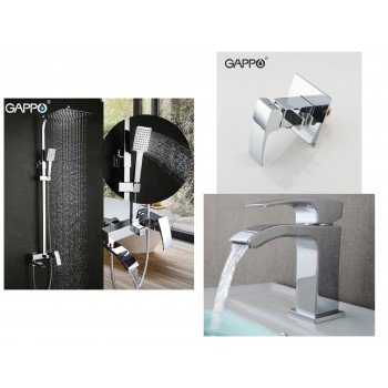 Комплект Душевая система Gappo G2407 + Смеситель для умывальника Gappo G1007-1 + Встраиваемый гигиенический душ Gappo G7207-1, Хром Комплект Душевая система Gappo G2407 + Смеситель для умывальника Gappo G1007-1 + Встраиваемый гигиенический душ Gappo G7207-1, Хром