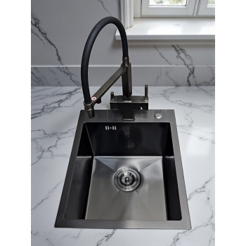 Комплект Кухонная мойка Wisent WS-34050BD-114, Чёрный-графит + Смеситель для кухни Gappo G4395-59, Оружейная сталь Комплект Кухонная мойка Wisent WS-34050BD-114, Чёрный-графит + Смеситель для кухни Gappo G4395-59, Оружейная сталь